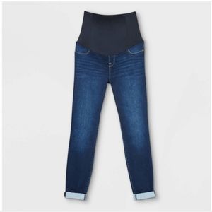 Crossover Panel Brushed Back Skinny Maternity Jean